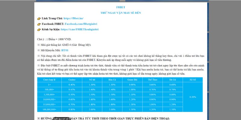 Chương trình hoàn trả tức thời lên tới 2%