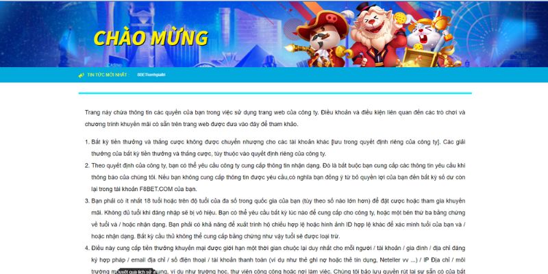 Quyền Và Trách Nhiệm Người Chơi Khi Tham Gia F8Bet